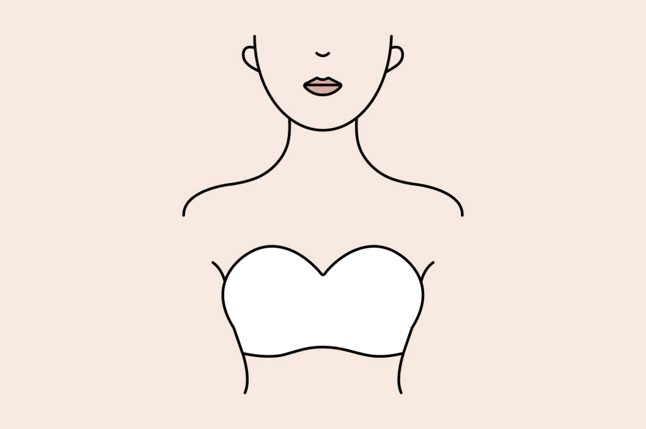 illustration of strapless bra