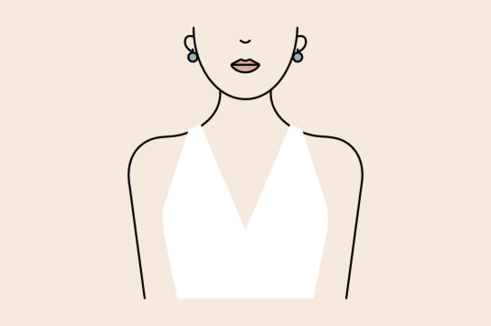 illustration of halter neckline