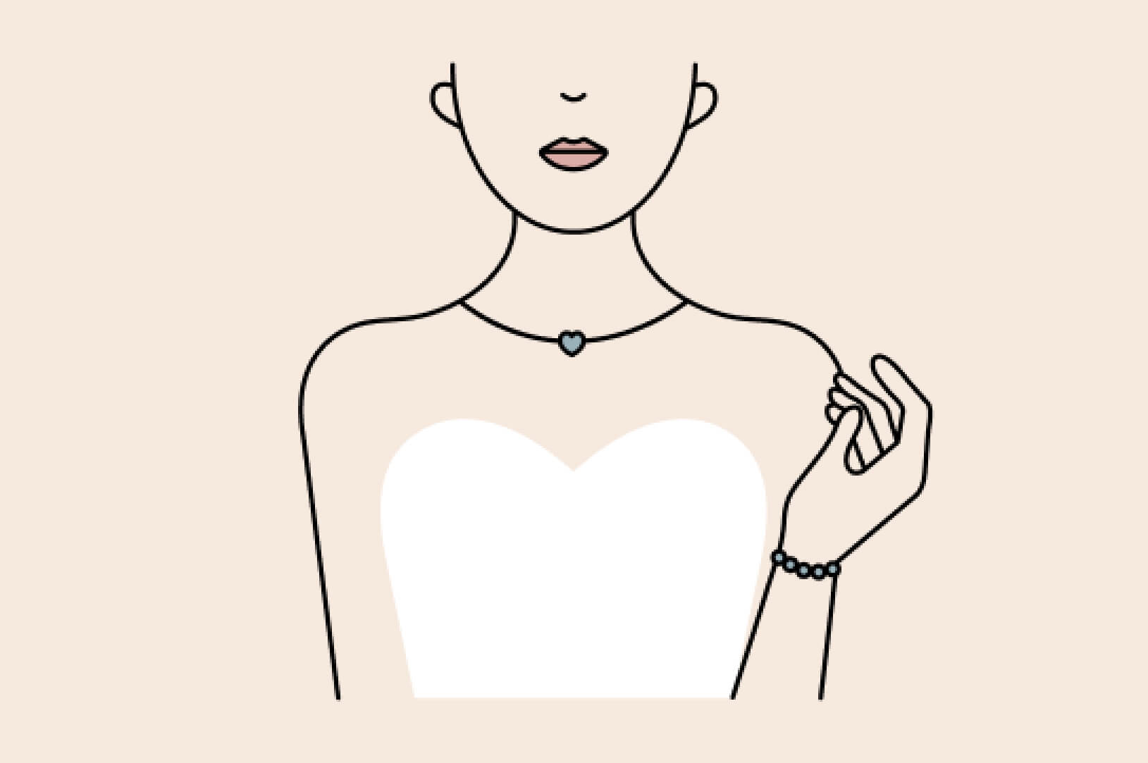 illustration of sweetheart neckline