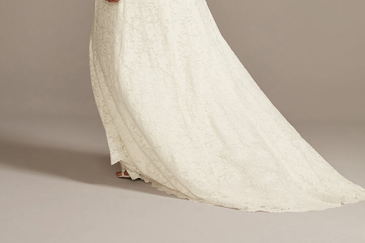 lower back portion of a wedding dress