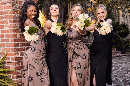 Mismatch Bridesmaid Dresses Same Color Different Styles | David's Bridal |  David's Bridal