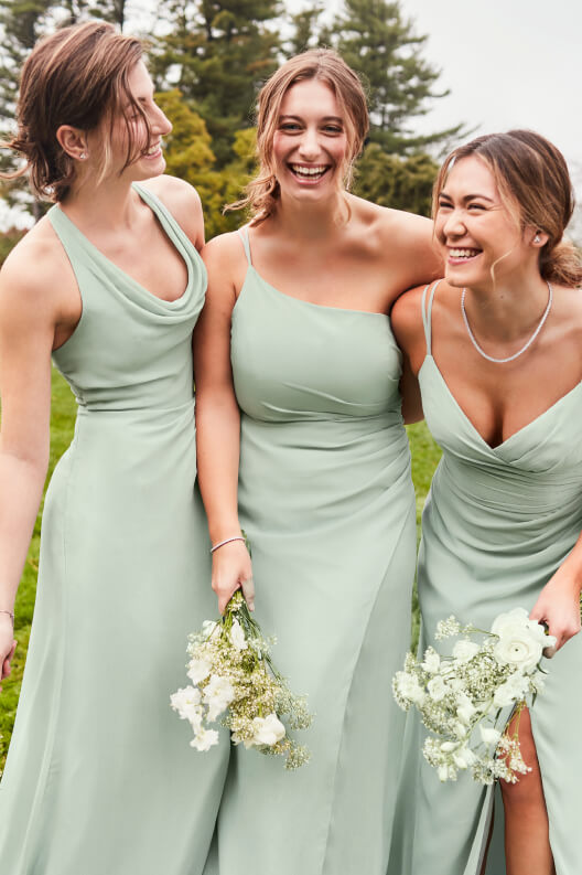 Mismatched bridesmaid 2025 dresses same color