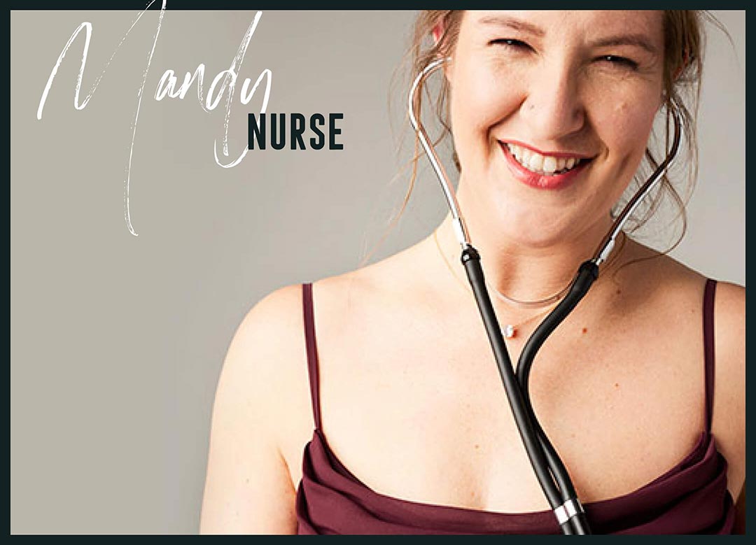 woman smiling with stethoscope in ears