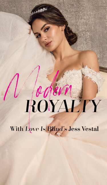 jess vestal in a wedding dress promoting modern royalty with love is blind's jess vestal